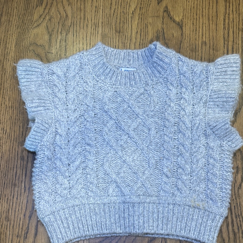 Mayoral Gray Cable Knit Kids Sweater